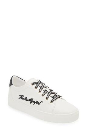 Karl Lagerfeld Cylie Low Top Sneaker in Brt Wt/bk at Nordstrom Rack, Size 9.5