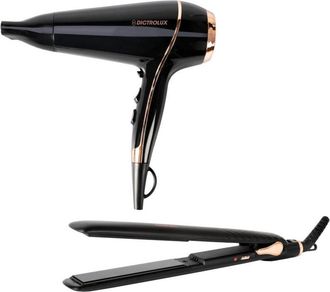 Trade Shop TrAdE Shop Traesio - Set Professionale Asciugacapelli Phon 2100 W + Piastra Per Capelli Lisciante 35 W