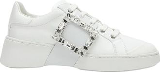 Roger Vivier Viv Skate Strass Buc - Dames - Sneakers - Wit - 37 EU - Leer - Schoenen