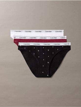 Calvin Klein Womens Icon Logo 3-Pack Bikini - Multi - XL