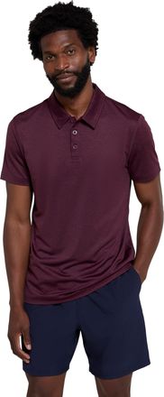 Mountain Warehouse Deuce IsoCool Mens Polo - Quick Dry T-Shirt, Highly Breathable Tee, Wicking Top with Classic Polo Design - for Travelling Dusky Wine XXS