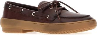 Miu Miu Womens Chocolate Leather Loafers Caffe Mocassini