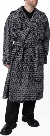 Burberry Long Silk Belted Trench Coat, Brand Size 48 ( US Size 38 )