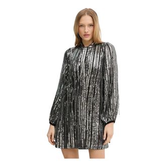 Pinko Pinko, Kleedjes, Dames, Grijs, S, Leer, Sequin Mini Jurk