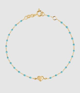 Gigi Clozeau Bracelet Lucky Coeur Mini R&eacute;sine Or Jaune