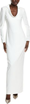 Badgley Mischka Tuxedo Scoop Neck Gown