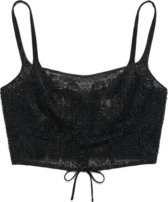 Ermanno Scervino Tops, Dames, Zwart, M, Polyester, Mouwloze Top