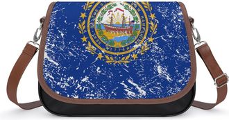 Generic New Hampshire State Flag Womens Crossbody Bag Fashion Shoulder Handbags Message Tote Bag with Adjustable Strap