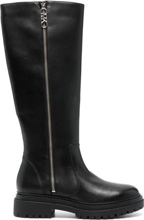 Michael Kors Regan Boot - Dames - Hoge Laarzen - Zwart - 39 EU - Leer - Schoenen