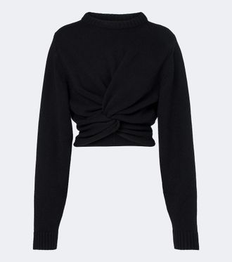 Balenciaga Pullover cropped in lana