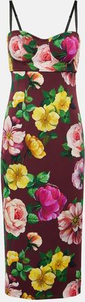 Dolce & Gabbana Floral silk-blend bustier midi dress