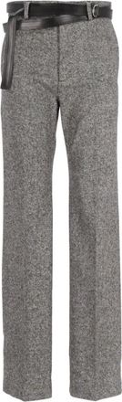 Maison Margiela Gekreukte Broek - Dames - Straight fit broeken - Grijs - S - Wol - Broeken