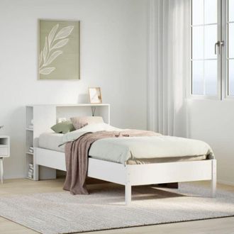 vidaXL Cama Con Estanter&iacute;a Sin Colch&oacute;n Madera Maciza De Pino 90x190 Cm Vidaxl