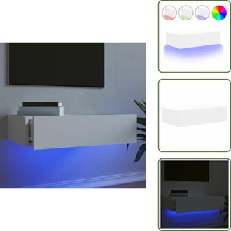 vidaXL The Living Store Mobile Porta TV con Luci LED Bianco 60x35x15,5 cm - TV con luci RGB