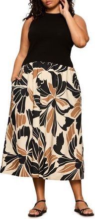 Sanctuary Sandbar Mixed Media Dress in Lotus Black at Nordstrom, Size 2 X