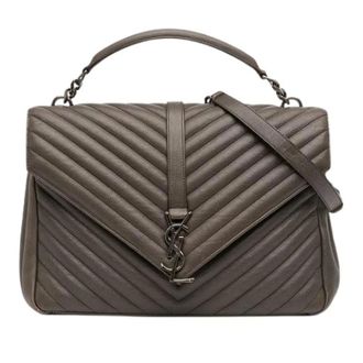 Saint Laurent Pre-owned Handbags, female, Brown, Size: ONE SIZE Pre-owned The College satchel