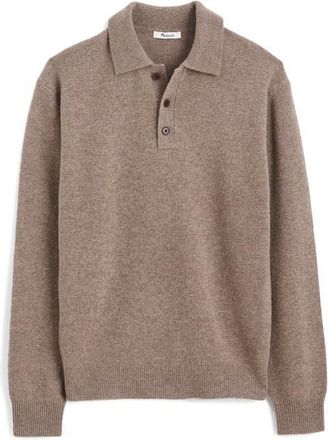 Madewell Merino Wool Polo Sweater in Heather Grey at Nordstrom, Size Xx-Large