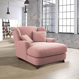 Sit&more home24 XXL Sessel Garza II Pink/Mauve Flachgewebe 109 x 104 x 145cm