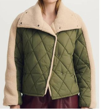 M&eacute;lissa Nepton Cleta Quilted Jacket In Khaki