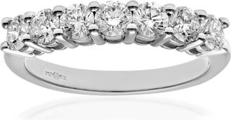 Jewelco London Platinum 1ct Diamond 7 Stone Claw Set Half Eternity Ring 2.5mm - PR0AXL3647PTJPK