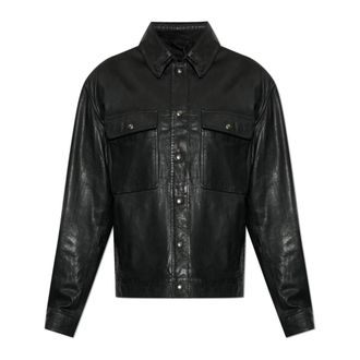 AllSaints Shelton Leren Jas - Heren - Leren en Su&egrave;de Jassen - Zwart - M - Leer - Jassen