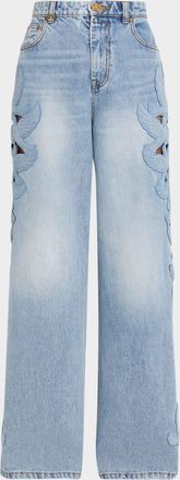 Zimmermann Alchemy Appliqu&eacute; Relaxed Flare Jeans