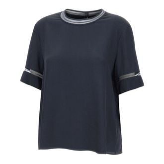 Fabiana Filippi Dames, Tops, Blauw, Maat: M Zijde