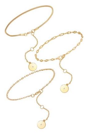 Vince Camuto Set of 3 Chain Anklets in Goldtone at Nordstrom Rack