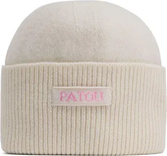 Patou logo-patch beanie - women - Cashmere - One Size - White