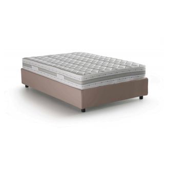 Talamo Italia Talamo Italia - Cama De Plaza Y Media Gaia, Cama Contenedor Con Revestimiento De Tela, 100% Made In Italy, Apertura Lateral, Con Colch&oacute;n Cm 120x190 In