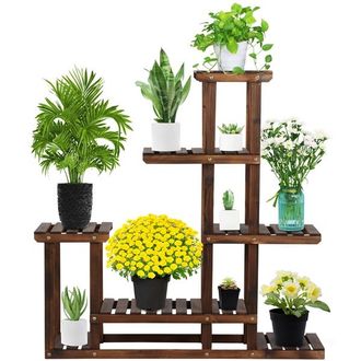 Yaheetech Yaheeetech Soporte De Maceta Estanter&iacute;a De Plantas Estante Madera Para Jard&iacute;n Balc&oacute;n Escalera De Flores Decorativas Est&eacute;tica
