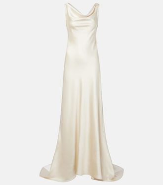 R&oacute;he R&oacute;he Bridal draped satin gown