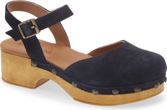 Cordani Winston Ankle Strap Platform Clog in Navy Suede at Nordstrom, Size 6.5Us