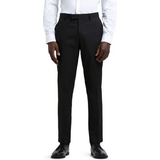River Island Skinny Fit Twill Dress Pants in Black at Nordstrom, Size 34
