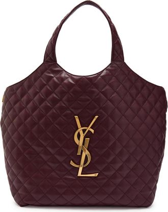Saint Laurent Icare Quilted Leather Tote bag - Bordeaux - One Size