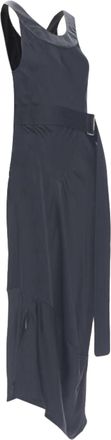 Victoria Beckham black satin leather collar dress