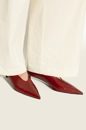 Jil Sander Leather Heeled Shoes, Womens, Red