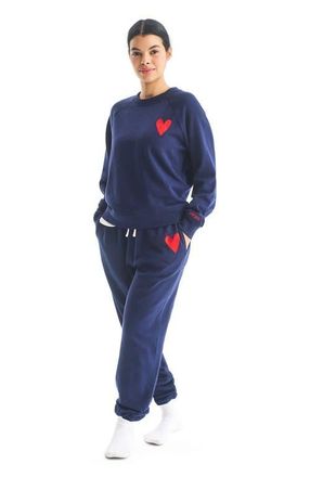 primary Womens Fit 24/7 Heart Sweatpant in Navy Lollipop at Nordstrom, Size Xx-Large