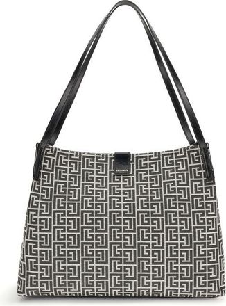 Balmain Black Cotton Shoulder Womens Bag