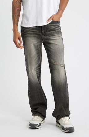 Rta Jonas Distressed Loose Straight Leg Jeans in Ash Storm Side Cross at Nordstrom, Size 33