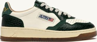 Autry SNEAKERS MEDALIST LOW IN PELLE MARSHMALLOW E VERDE