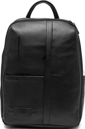 Piquadro Russel backpack - unisex - Leather/Polyester - One Size - Black