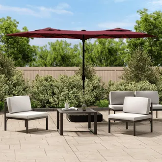 vidaXL Sombrilla Doble De Jard&iacute;n Rojo Burdeos 316x145 Cm Vidaxl
