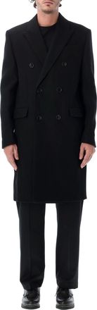 Ami Tailored Wool Gabardine Double-Breasted Coat