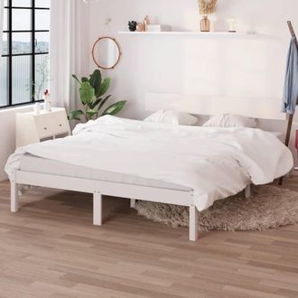 vidaXL Vidaxl - Estructura De Cama Sin Colch&oacute;n Madera Maciza Blanco 160x200 Cm