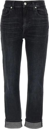 7 For All Mankind Relaxed Skinny Blacky Jeans - Dames - Regular Fit Jeans - Zwart - W24 - Katoen - Jeans