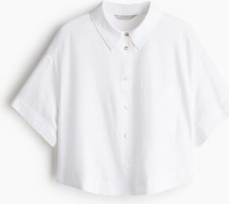 H&M Bluse aus Leinenmix - White