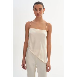 LaMarque Solange | Asymmetric Satin Cami in Cream at Nordstrom, Size Xx-Small