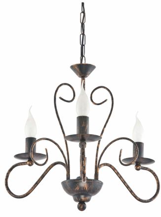 OEM L&aacute;mpara De Techo Colgante Cl&aacute;sica, Tipo Candelabro, Negra, Oro Antiguo, Adis 10-592