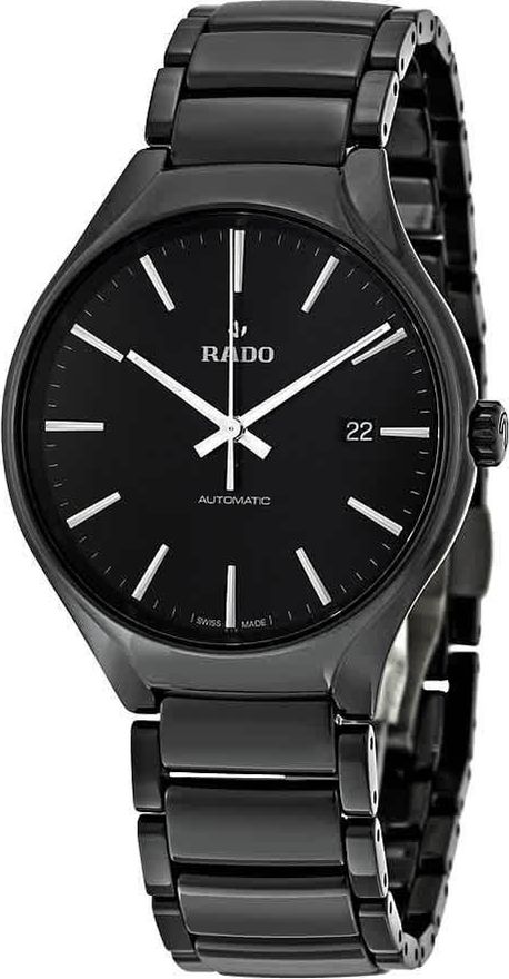 Rado True Automatic Black Dial Black Ceramic Mens Watch R27056152 from ...